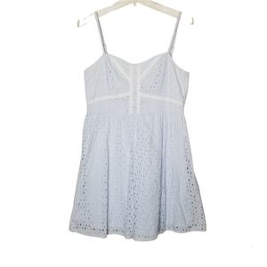 H&M Divided Baby Blue Eyelet Dress Women Size 12